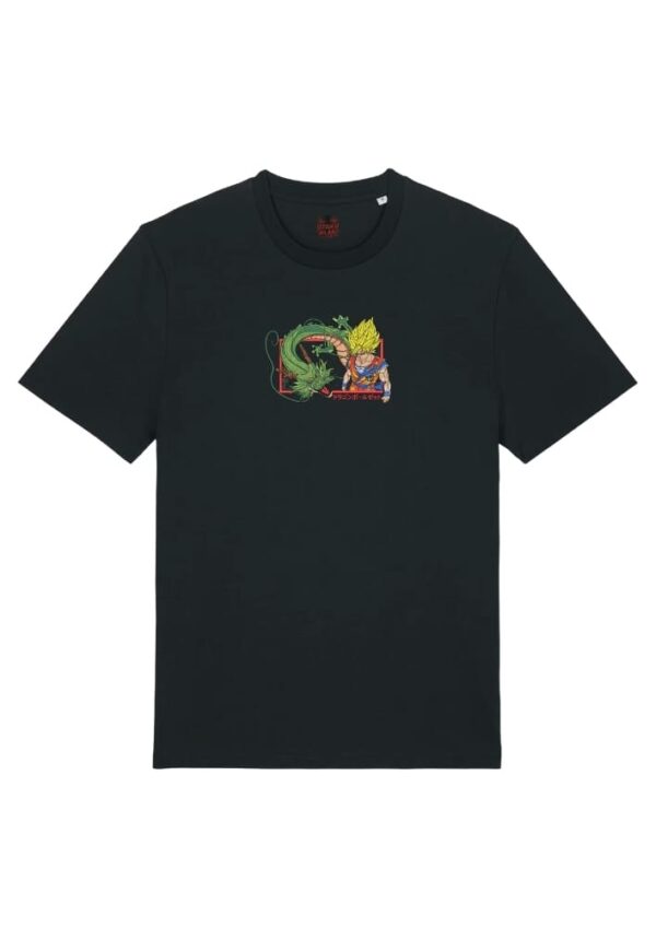 Camiseta Negra Delantera Poder Eterno - Goku & Shenron Poder Eterno - Goku & Shenron