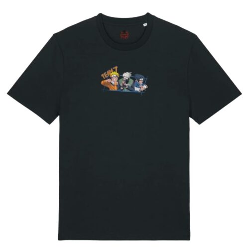 Camiseta Negra Delantera Team 7 - Naruto Uzumaki & Kakashi Hatake & Sasuke Uchiha Team 7 - Naruto Uzumaki & Kakashi Hatake & Sasuke Uchiha