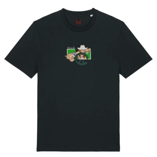 Camiseta Negra Delantera Tirador del Milagro - Ussop Tirador del Milagro - Usopp