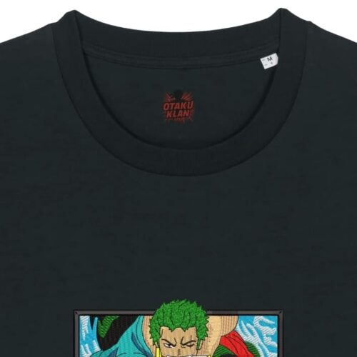 Camiseta Negra Detalle Corte de Acero - Roronoa Zoro Corte de Acero - Roronoa Zoro