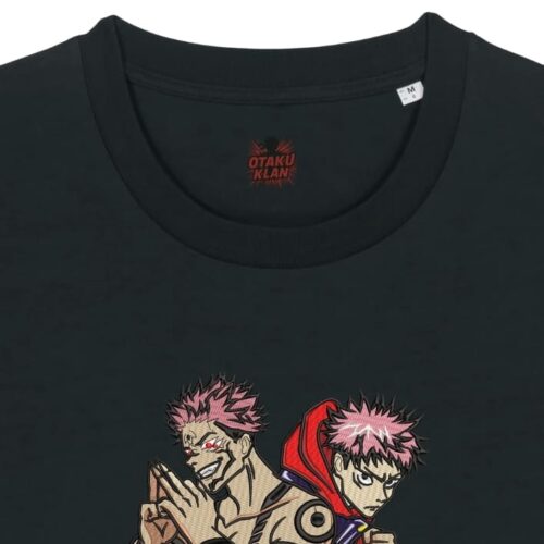 Camiseta Negra Detalle Dualidad Maldita - Yuji Itadori & Ryomen Sukuna Dualidad Maldita - Yuji Itadori & Ryomen Sukuna