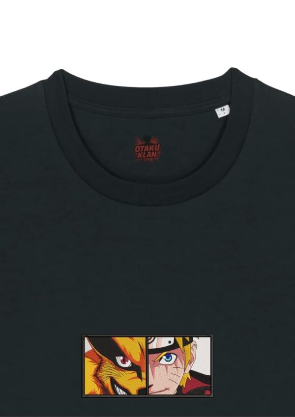 Camiseta Negra Detalle Dualidad Ninja - Kurama & Naruto Uzumaki Dualidad Ninja - Kurama & Naruto Uzumaki