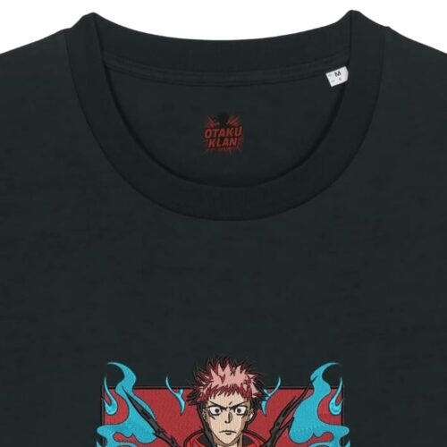 Camiseta Negra Detalle Energía Yuji - Yuji Itadori Energía Yuji - Yuji Itadori