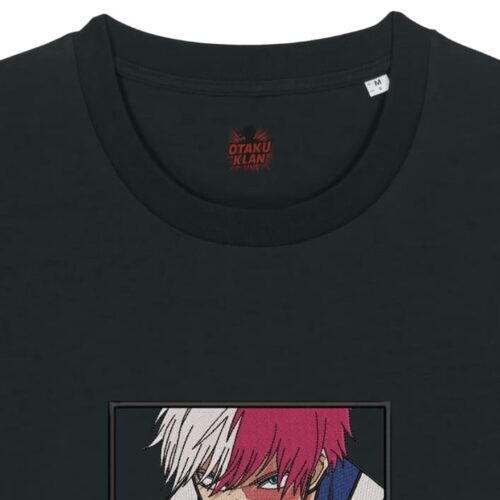 Camiseta Negra Detalle Furia Hielo y Fuego - Shoto Todoroki Furia Hielo y Fuego - Shoto Todoroki