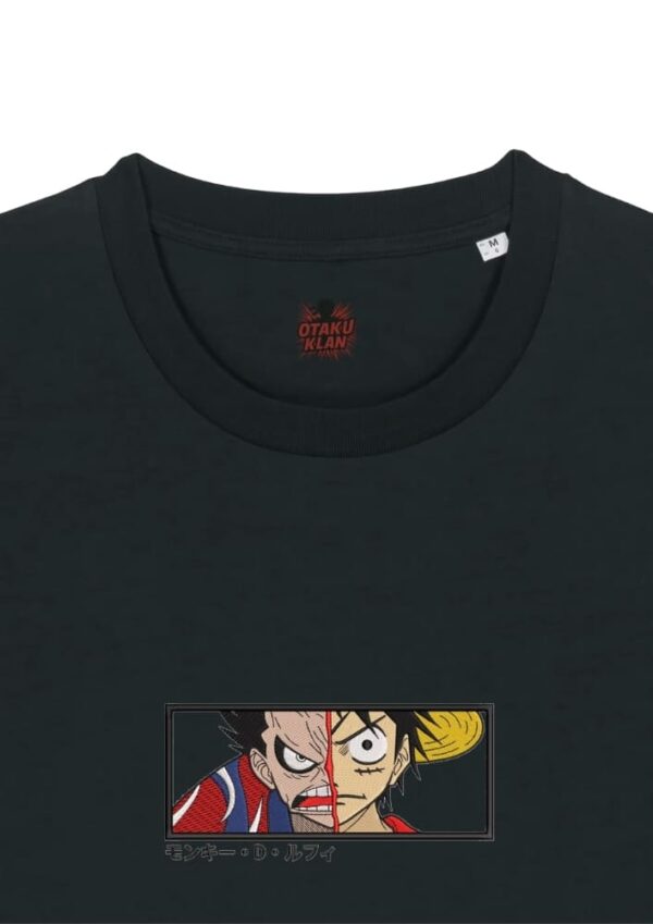 Camiseta Negra Detalle Luffy en dos Caras - Monkey D. Luffy Luffy en dos Caras - Monkey D. Luffy