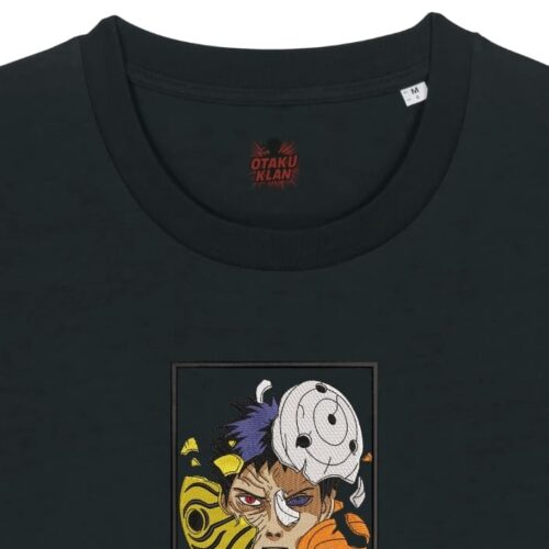 Camiseta Negra Detalle Máscaras del Dolor 2 - Obito Uchiha Máscaras del Dolor 2 - Obito Uchiha