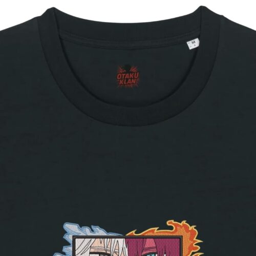 Camiseta Negra Detalle Mirada de Hielo y Fuego - Shoto Todoroki Mirada de Hielo y Fuego - Shoto Todoroki