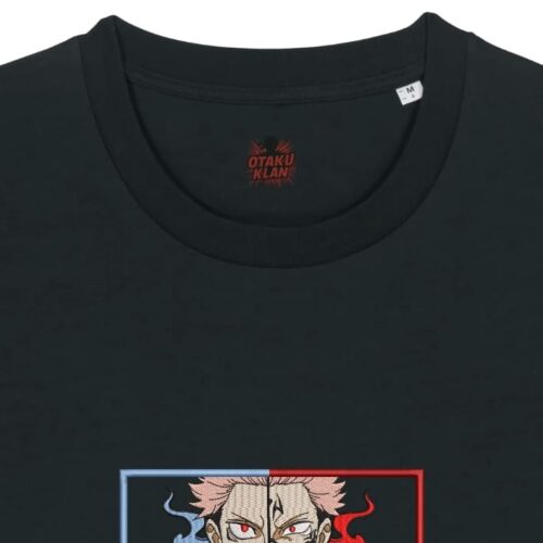 Camiseta Negra Detalle Portador de Sukuna - Yuji Itadori & Ryomen Sukuna Portador de Sukuna - Yuji Itadori & Ryomen Sukuna