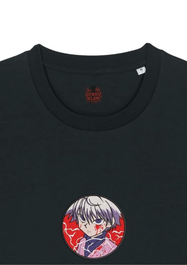 Camiseta Negra Detalle Rayo Carmesí - Killua Zoldyck Rayo Carmesí - Killua Zoldyck