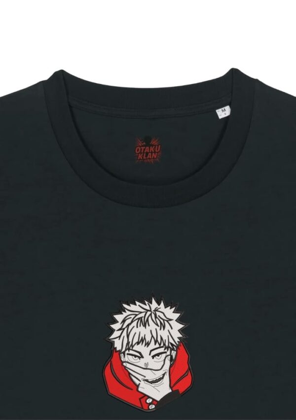 Camiseta Negra Detalle Risa Dual - Yuji Itadori Risa Dual - Yuji Itadori