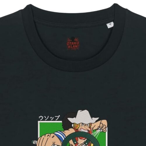 Camiseta Negra Detalle Tirador del Milagro - Ussop Tirador del Milagro - Usopp