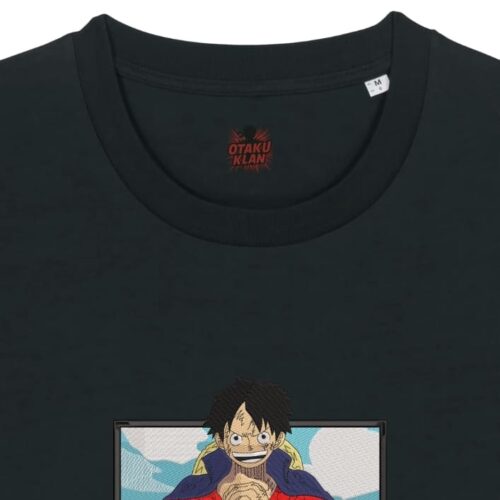 Camiseta Negra Detalle Voluntad de Fuego - Monkey D. Luffy Voluntad de Fuego - Monkey D. Luffy