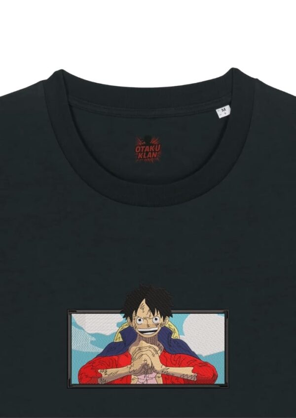 Camiseta Negra Detalle Voluntad de Fuego - Monkey D. Luffy Voluntad de Fuego - Monkey D. Luffy
